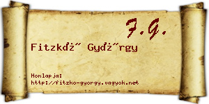 Fitzkó György névjegykártya
